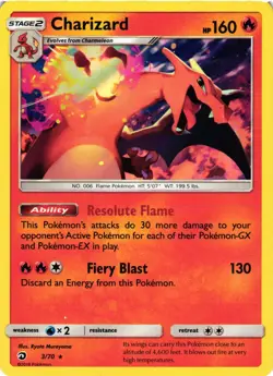 Pokemon TCG Charizard 3/70 Dragon Majesty Holo Rare LP - Image 1