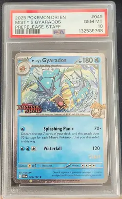 Pokemon TCG - PSA 10 Misty's Gyarados Destined Rivals STAFF #49 GEM MINT - Image 1