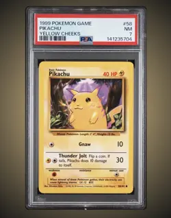 Pikachu 1999 Pokemon Game #58 Yellow Cheeks PSA 7 NEW SLAB - Image 1