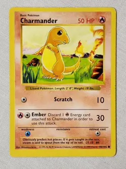 Played (MP) Charmander - Non-Holo #46 Base Set Shadowless Pokemon TCG - Image 1