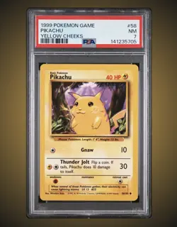 Pikachu 1999 Pokemon Game #58 Yellow Cheeks PSA 7 NEW SLAB - Image 1