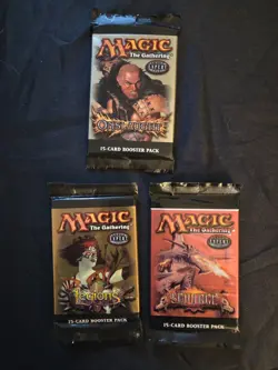 MTG ONSLAUGHT BLOCK, factory SEALED, English booster packs (3), 2002 & 2003 - Image 1