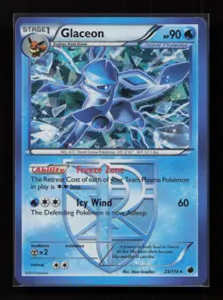 Glaceon 23/116 Rare Plasma Freeze Pokemon Moderately Played - Image 1