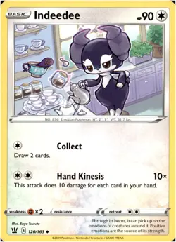 Indeedee 120/163 Uncommon - Pokemon SWSH05: Battle Styles LP-NM - Image 1
