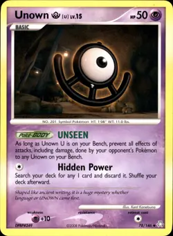 Unown 78/146 Uncommon - Pokemon Legends Awakened 2008 LP - Image 1