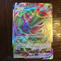Pokemon TCG Rayquaza VMAX Rapid Strike Crown Zenith Holo Ultra Rare Card 102/159 - Image 1