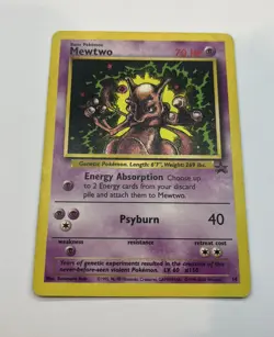 Pokemon Mewtwo 1995 Black Star Promo card 14 LP/MP - Image 1