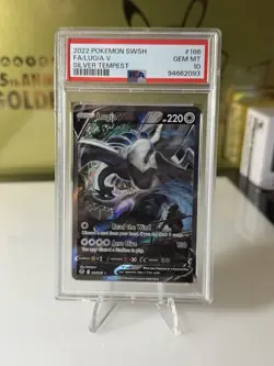 2022 POKEMON SWORD & SHIELD SILVER TEMPEST #186 FULL ART/LUGIA V PSA 10 - Image 1