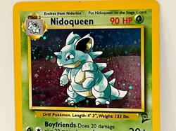 Vintage 2000 Pokemon TCG Base Set 2 NIDOQUEEN HOLO Rare 12/130 LP-MP Eng, Unltd - Image 2