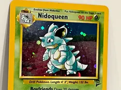 Vintage 2000 Pokemon TCG Base Set 2 NIDOQUEEN HOLO Rare 12/130 LP-MP Eng, Unltd - Image 3