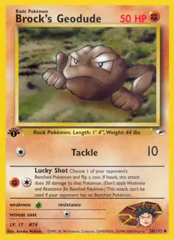 Pokemon TCG: Gym Heroes - Brock's Geodude - 1st Edition - 38/132 - Near Mint - Image 1
