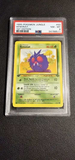 1999 Pokemon Jungle 1st Edition Venonat 63/64 PSA 8 NM-MT - Image 1