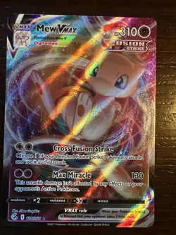 Pokemon Mew VMAX Fusion Strike Ultra Rare Holo 114/264 Pack Fresh - Image 1