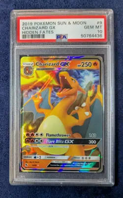 2019 Pokemon Charizard GX 9/68 Hidden Fates PSA 10 - Image 1