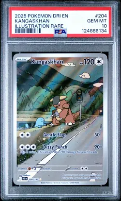 2025 POKEMON DRI EN-DESTINED RIVALS ILLUSTRATION RARE #204 KANGASKHAN PSA 10 - Image 1