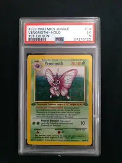 Graded PSA 5 1999 Pokemon Jungle - Venomoth - HOLO 1st Edition #13 - Image 1