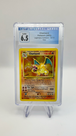 Charizard Holo - CGC 6.5 Ex/NM+- 2002 Pokemon Legendary Collection 3/110 Rare - Image 1