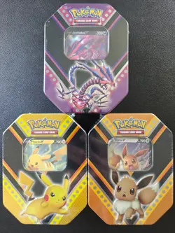 POKEMON SWSH V POWERS TINS SET - PIKACHU V, EEVEE V, & ETERNATUS V - Image 1