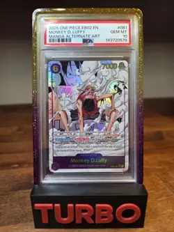 2025 ONE PIECE EB02-EXTRA BOOSTER MANGA ALTERNATE ART #061 MONKEY D LUFFY PSA 10 - Image 2