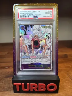 2025 ONE PIECE EB02-EXTRA BOOSTER MANGA ALTERNATE ART #061 MONKEY D LUFFY PSA 10 - Image 3
