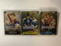 Monkey D Luffy Ace Sabo Set Of 3 P-075 One Piece Promo Tin Set Vol 2 - SEALED - Image 1