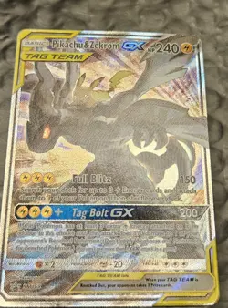 Pokemon Pikachu & Zekrom GX SM168 Holo Card Near Mint Condition - Image 1