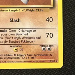 Dugtrio 19/102 Base Set Regular (Very Nice Card) Grade This One! (MINT) - Image 5