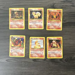 Pokemon Card Lot #5 (includes 6 Fire Type Cards) - Image 1