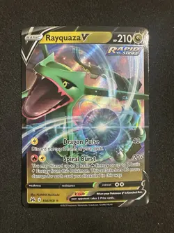 Pokemon Rayquaza V Ultra Rare Rapid Strike Evolving Skies 100/203 Card - Image 1