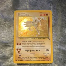 Pokemon Hitmonlee Fossil Holo Rare Basic 60HP 7/62 1999 English Card - Image 2