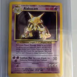 Pokemon Alakazam Base Set 1/102 80 HP Holo Rare English Card - Image 1