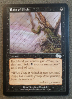 Rain of Filth Urza's Saga UN-PLAYED Black Uncommon MTG CARD (DS3D1PJ)........... - Image 1