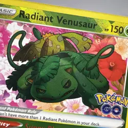 Radiant Venusaur 004/078 Pokemon TCG Radiant Rare Pokemon GO Near Mint - Image 3