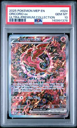 2025 POKEMON MEP EN-ME BLACK STAR PROMO #024 ORICORIO EX PSA 10 - Image 1