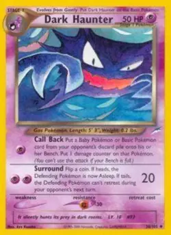 Moderately Played Dark Haunter - 36/105 - Uncommon - Unlimited Edition Pokemon N - Image 1