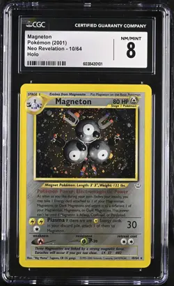 Pokemon 2001 Neo Revelation #10/64 Magneton (SWIRL) CGC 8 NM/MINT - Image 1