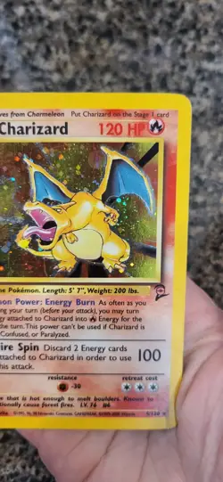 Pokemon Charizard Base Set 2 Holo Foil 4/130 DAMAGED - Image 4
