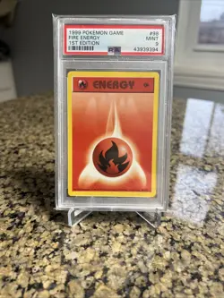 Pokemon PSA 9 1st Edition Base Fire Energy - Image 1