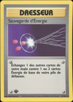 1999 Pokemon FRENCH 1st Edition Base Set Sauvegarde d’Energie 81/102 NM 1 - Image 1