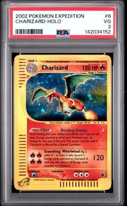 Pokemon TCG Expedition 2002 Charizard Holo #6 - Graded PSA 3 - Image 1