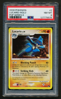 Lucario 2/17 Holo Rare Pokemon 2006 POP Series 8 PSA 8 NM-MT - Image 1