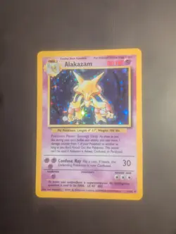 Pokemon Alakazam Base Set Holo Rare 1/102 English 1999 WOTC LP - Image 1