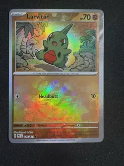 Pokemon Larvitar 047/131 Sv: Prismatic Evolutions Holo Master Ball Basic 70 HP - Image 1