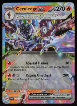 CERULEDGE EX 036/191 DOUBLE RARE SURGING SPARKS POKEMON NM/M - Image 1
