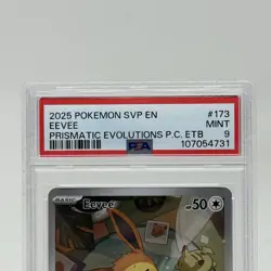 PSA 9 Eevee Prismatic Evolutions Pokemon Center Stamped ETB Promo #173 - Image 2