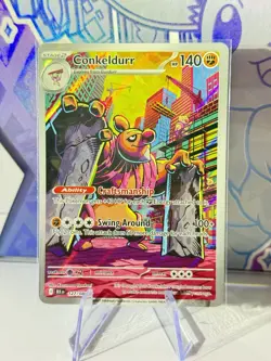 Conkeldurr 127/086 Full Art Holo Pokemon SV: Black Bolt English Near Mint - Image 1
