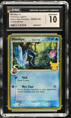 Mimikyu SWSH136 Celebrations Black Star Promos Pokemon CGC 10 Gem Mint *057 - Image 1
