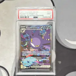 Pokemon Team Rocket's Crobat ex Special Illustration Rare Holo 234/182 PSA 9 - Image 1