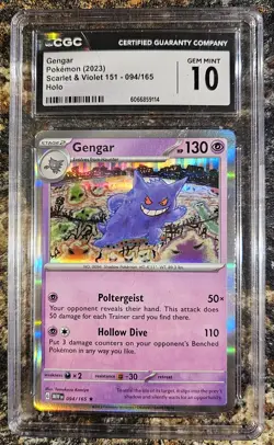 Pokemon 2023 Scarlet & Violet 151 Gengar 94 CGC 10 GEM MINT - Image 1