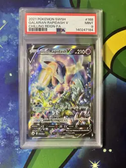Pokemon Galarian Rapidash V Chilling Reign Full Alt Art #168 PSA 9 Mint - Image 1